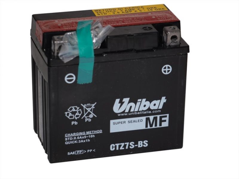 Аккумулятор UNIBAT CTZ7S-BS YTZ7S оригинал (арт. UNIBAT YTZ7S CTZ7S-BS 12V6AH), артикул BMCTZ7SBSU